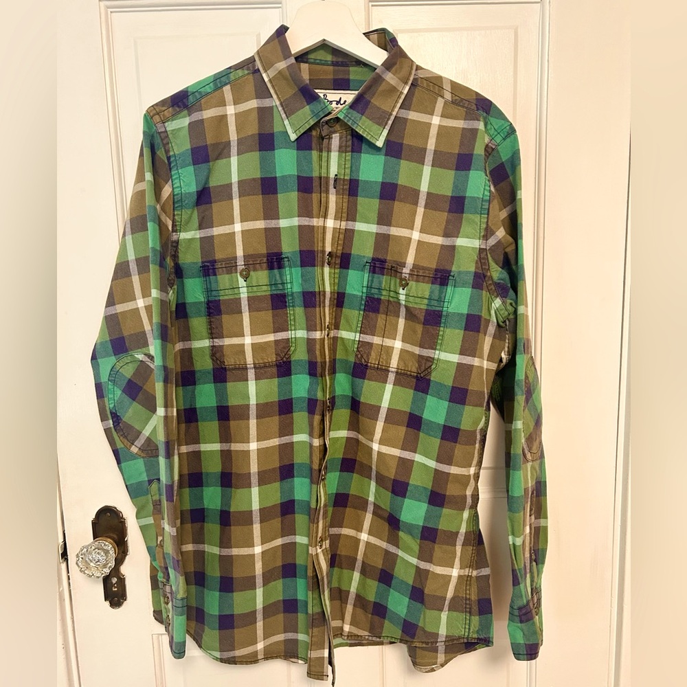 Boden Men’s Green Plaid Button Down Shirt